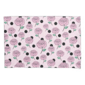 バラとドット。 枕カバー (正面)