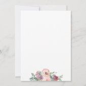 バラとハイドランジアの結婚前お茶会招待状 招待状 (裏面)