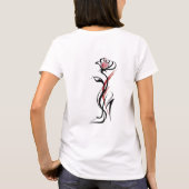 バラとハイヒールのラインアート Tシャツ (裏面)