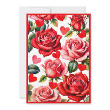 バラとハートのガレンティンパーティーへの招待状