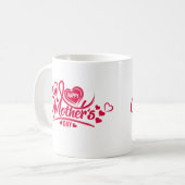 バラとハートの母の日デザイン コーヒーマグカップ (正面左)
