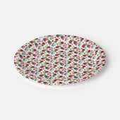 バラとハートバレンタインデー紙プレート ペーパープレート (アングル)