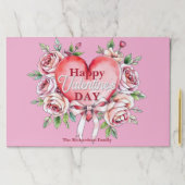 バラとハートバレンタインデー紙ランチョンマット ペーパーパッド (インサイチュ)