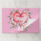 バラとハートバレンタインデー紙ランチョンマット ペーパーパッド (折り畳み)