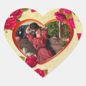 バラとハートフレーム写真の追加 ハートシール (正面)