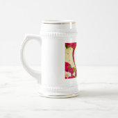 バラとハートフレーム写真の追加 ビールジョッキ (左)
