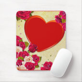 バラとハートフレーム写真の追加 マウスパッド (マウス)