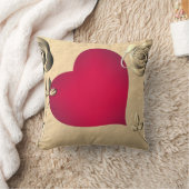 バラとハート装飾用クッション クッション (ブランケット)