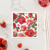 バラとハート スタンダードカクテルナプキン (インサイチュ)