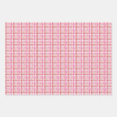 バラとハート パターン(の模様が)ある ラッピングペーパーシート (正面3)