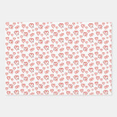 バラとハート パターン(の模様が)ある ラッピングペーパーシート (正面2)