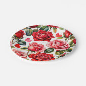 バラとハート ペーパープレート (アングル)