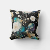 バラとバブルの抽象芸術 クッション (正面)