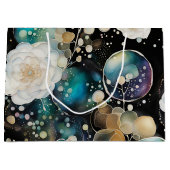 バラとバブルの抽象芸術 ラージペーパーバッグ (正面)