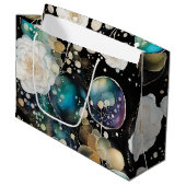 バラとバブルの抽象芸術 ラージペーパーバッグ (正面アングル)