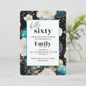 バラとバブル抽象芸術60th誕生日パーティー 招待状 (スタンド正面)
