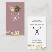 バラとパターエレガントンサロンシアースモノグラム 名刺 (正面/裏面)