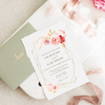 バラとパンパスグラス金ゴールドフレーム結婚ズ