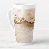 バラとパール カフェラテマグ (左アングル)