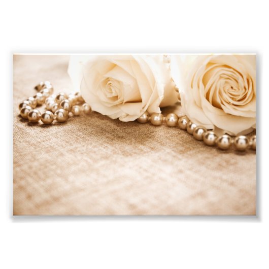 バラとパール フォトプリント            (正面)