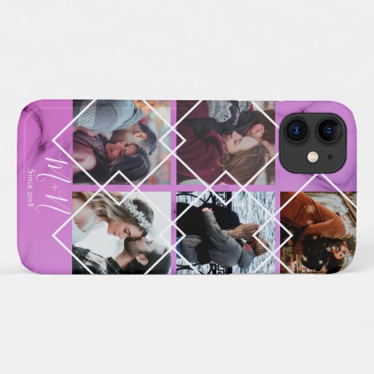 バラとピンクの大理石パーソナライズされたのカップルの贈り物 Case-Mate iPhoneケース (裏面(横))