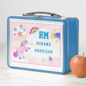 バラとピンクグリーン、翼のあるユニコーンランチメタル メタルランチボックス (インサイチュ)