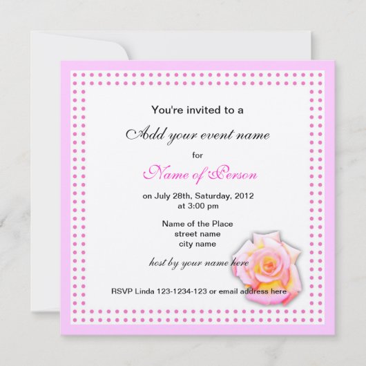 バラとピンクドット全パーティの招待状 招待状 (正面)