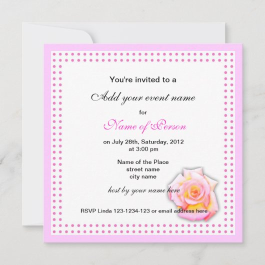バラとピンクドット全パーティの招待状 招待状 (正面)