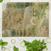 バラとピンクバイエルグッド、ヴィンテージイングリッシュガーデン キッチンタオル (折り畳み)