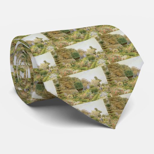 バラとピンクバイエルグッド、ヴィンテージイングリッシュガーデン ネクタイ (ロール)