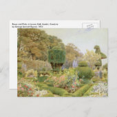 バラとピンクバイエルグッド、ヴィンテージイングリッシュガーデン ポストカード (正面/裏面)