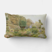 バラとピンクバイエルグッド、ヴィンテージイングリッシュガーデン ランバークッション (正面)
