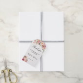 バラとピーチの水の色結婚の感謝のお願い ギフトタグ (より糸付き)