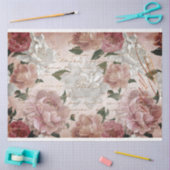 バラとフランスの手書き 薄葉紙 (クラフト)