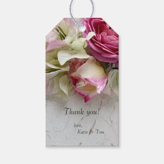 バラとブーゲンビリア ギフトタグ (正面)