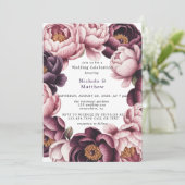 バラとプラムのピーコック wreath 結婚式のお祝い 招待状 (スタンド正面)