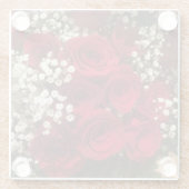 バラとベビーブレスガラスコースター ガラスコースター (裏面)