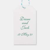 バラとベリーの水の色の結婚茎 ギフトタグ (裏面)