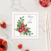 バラとベリーの水の色の結婚茎 スタンダードカクテルナプキン (インサイチュ)