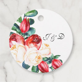 バラとベリーの水の色の結婚茎 フェイバータグ