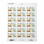 バラとベリーの水の色の結婚茎 ラベル (フルシート)