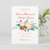 バラとベリーの水の色の茎シャワー 招待状 (スタンド正面)