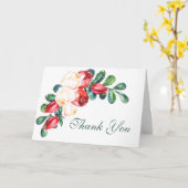 バラとベリーの水の色の茎結婚の感謝 カード (黄色い花)