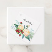 バラとベリーの水彩茎 ウェディング フェイバータグ (インサイチュ)