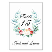 バラとベリーの水色の茎 テーブルナンバー (裏面)