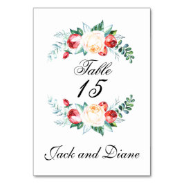 バラとベリーの水色の茎 テーブルナンバー