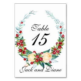 バラとベリーの水色の茎 テーブルナンバー