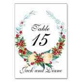 バラとベリーの水色の茎 テーブルナンバー (裏面)