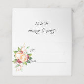 バラとベリーの水色の茎 プレイスカード (外部開封)