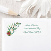 バラとベリーの水色の茎 ラベル (インサイチュ)